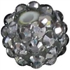 12mm Silver Rhinestone Bubblegum Beads