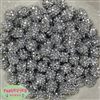 12mm Silver Rhinestone Bubblegum Beads