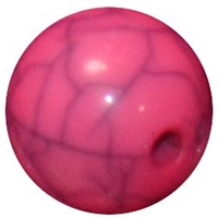 12mm Solid Hot Pink Crackle Bead