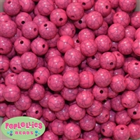 12mm Solid Hot Pink  Crackle Bead 40 pc