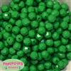 12mm Solid Green Faceted Clear Acrylic Bubblegum Beads