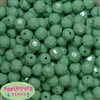 12mm Solid Mint Faceted Clear Acrylic Bubblegum Beads