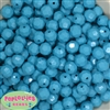12mm Solid Turquoise Faceted Clear Acrylic Bubblegum Beads