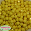 12mm Solid Yellow Faceted Acrylic Bubblegum Bead
