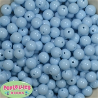 12mm Baby Blue Acrylic Bubblegum Beads