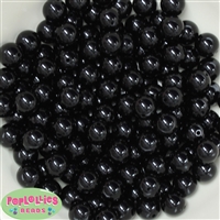 12mm Black Solid Acrylic Bubblegum Beads