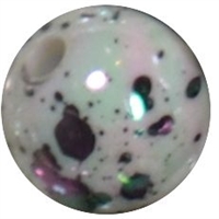 12mm Black and White Splattered AB Finish Miracle Acrylic Bubblegum Bead