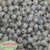 12mm Black and White Splatter Acrylic Bubblegum Beads sold in packages of 40 beads