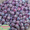 12mm Jewel Splatter Acrylic Bubblegum Beads sold in packages of 40 beads
