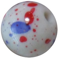 12mm Red and Blue Splattered AB Finish Miracle Acrylic Bubblegum Bead