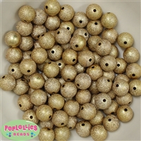 12mm Gold Stardust Bubblegum Beads