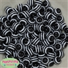 12mm Black Stripe Bubblegum Beads