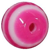 12mm Hot Pink Stripe Bubblegum Beads
