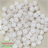 12mm White Stripe Bubblegum Beads