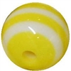 12mm Yellow Stripe Bubblegum Beads