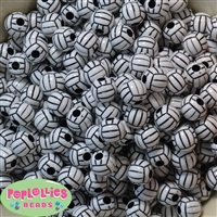 12mm Volleyball Bubblegum Beads