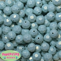 14mm Baby Blue Faceted Acrylic Bubblegum Beads
