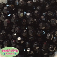 14mm Black Faceted Acrylic Bubblegum Beads