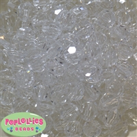 14mm Clear Faceted Acrylic Bubblegum Beads