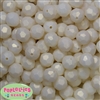 14mm Cream Faceted Acrylic Bubblegum Beads