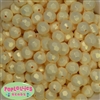 14mm Pastel Yellow Faceted Acrylic Bubblegum Beads