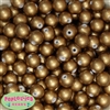 14mm Matte Gold Faux Pearl Bubblegum Beads