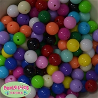 14mm Color Mix Solid Bubblegum Beads Bulk