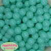 14mm Neon Mint Green Solid Acrylic Beads