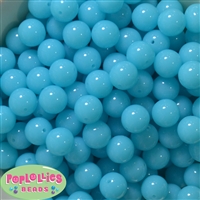 14mm Neon Sky Blue Solid Acrylic Beads