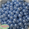 14mm Baby Blue Faux Pearl Bubblegum Beads