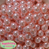 14mm Baby Pink Faux Pearl Bubblegum Beads