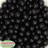 14mm Black Faux Pearl Bubblegum Beads