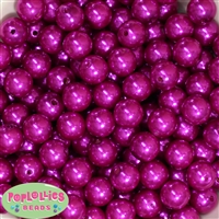 14mm Bright Pink Faux Pearl Bubblegum Beads