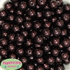 14mm Cocoa Brown Faux Pearl Bubblegum Beads