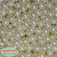 14mm Cream Faux Pearl Bubblegum Beads