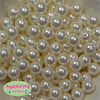 14mm Cream Faux Pearl Bubblegum Beads