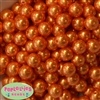14mm Deep Orange Faux Pearl Bubblegum Beads