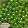 14mm Lime Green Faux Pearl Acrylic Beads
