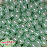 14mm Mint Faux Pearl Bubblegum Beads