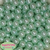 14mm Mint Faux Pearl Acrylic Beads