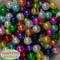 14mm Bulk Color Mix Faux Pearl Acrylic Beads