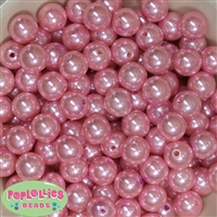 14mm Pink Faux Pearl Bubblegum Beads