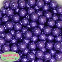 14mm Purple Faux Pearl Bubblegum Beads