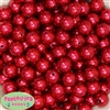 14mm Red Faux Pearl Bubblegum Beads