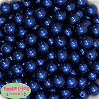 14mm Royal Blue Faux Pearl Acrylic Beads