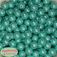 14mm Turquoise Faux Pearl Acrylic Beads