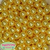 14mm Yellow Faux Pearl Bubblegum Beads