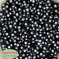 14mm Black Polka Dot Bubblegum Beads