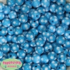 14mm Cyan Blue Polka Dot Bubblegum Beads
