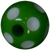 14mm Green Polka Dot Bubblegum Beads